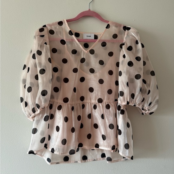 Numph Tops - Polka Dot Peplum Top